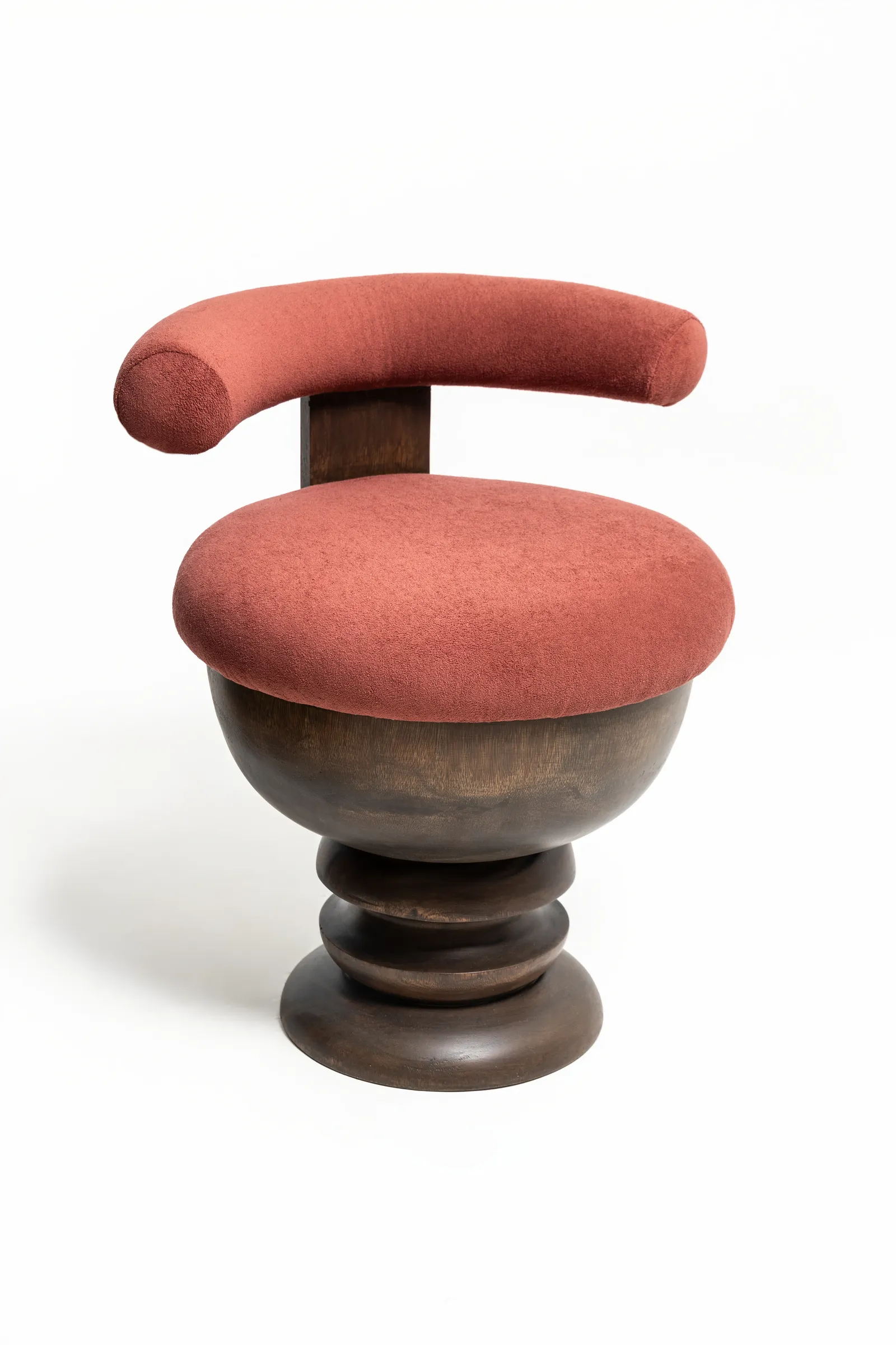 Contour Crescent Chair in wood and suede